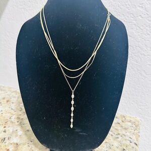 Gold Minimalist Layered Necklace with Pendant